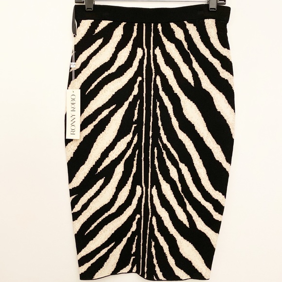 Ronny Kobo Caden Zebra Print Pencil Skirt in size Large NWT - Picture 3 of 10